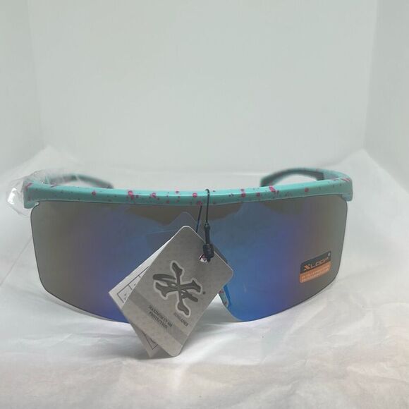 XLoop Sport Shield Sunglasses – Blue Frame, Mirrored Lens, UV400 Protection, Pol - Picture 3 of 3